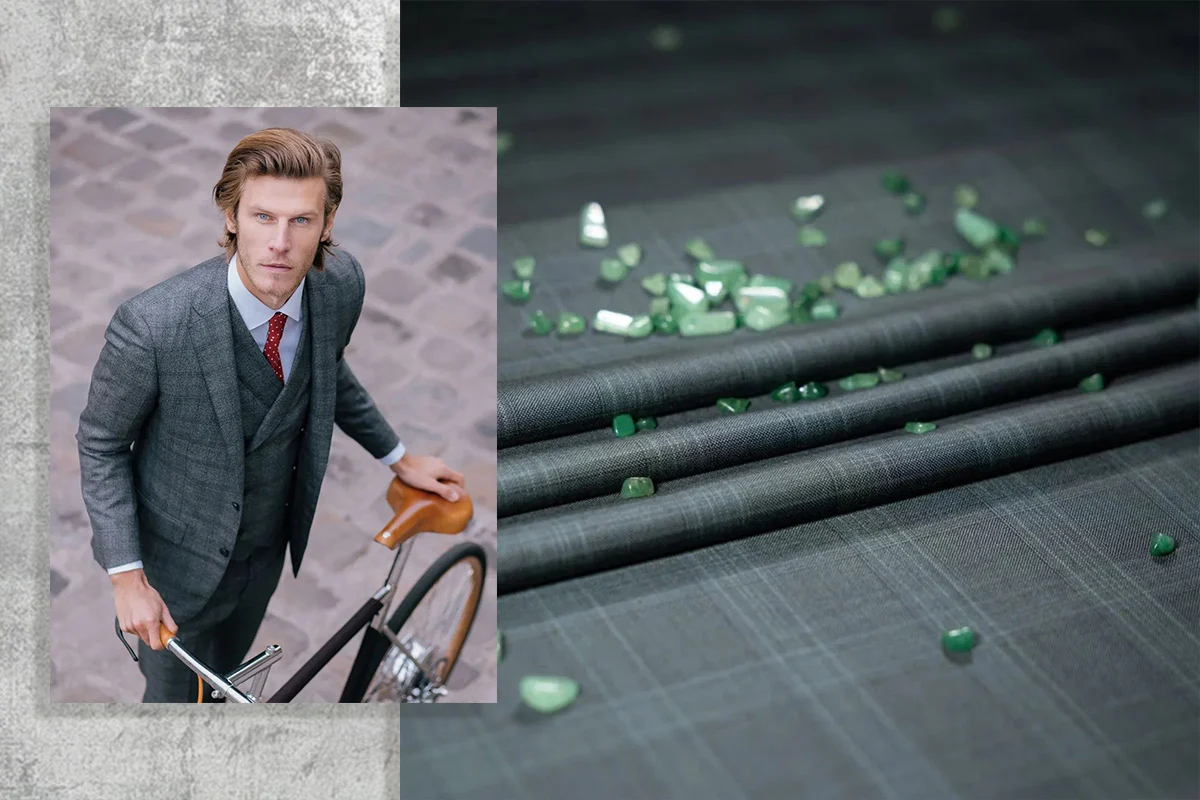 Dormeuil的玉石粉面料及西裝