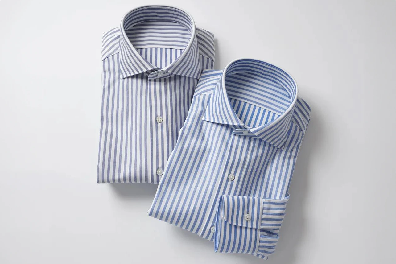 粗條紋針織襯衫