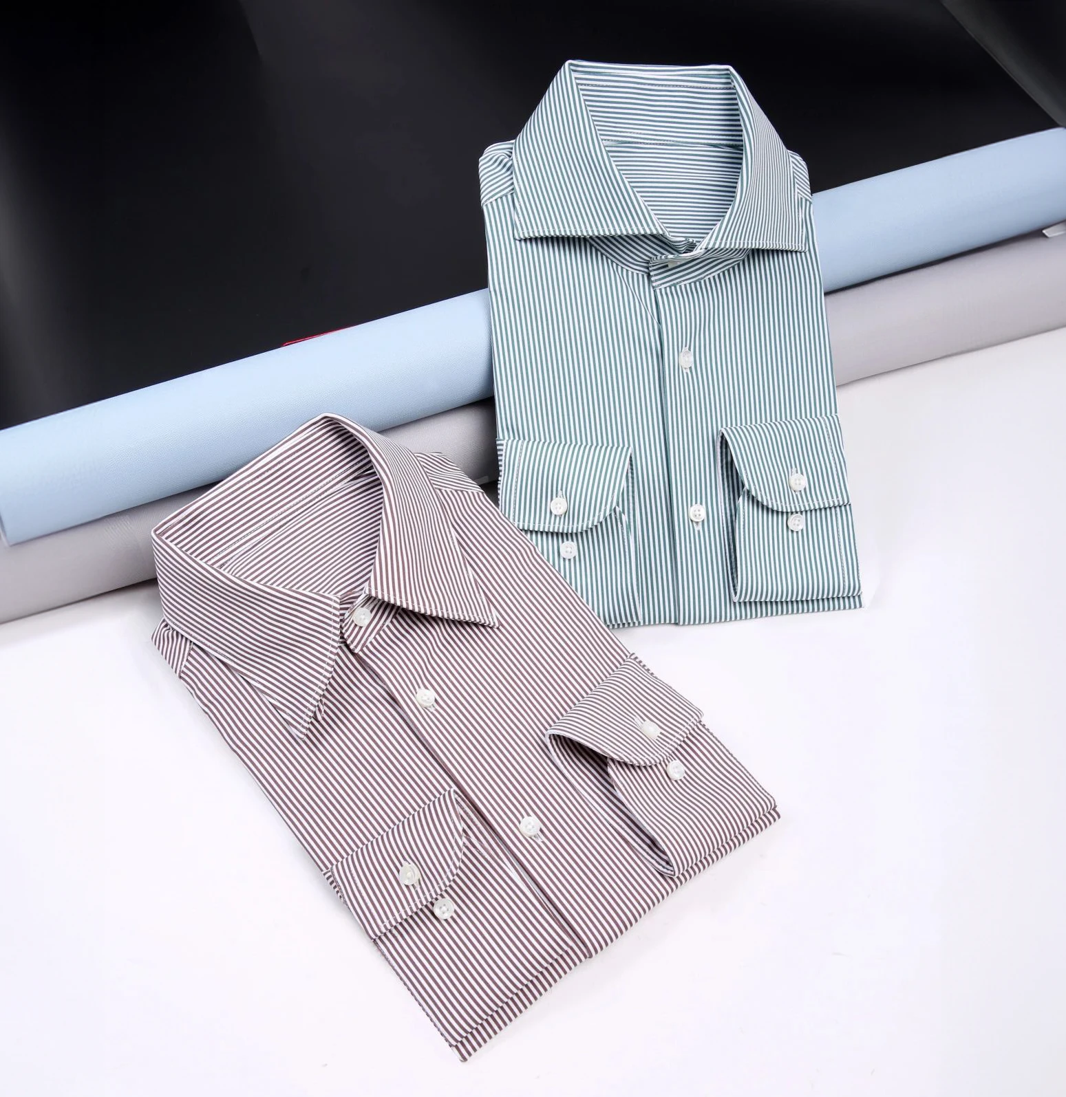 細條紋針織襯衫