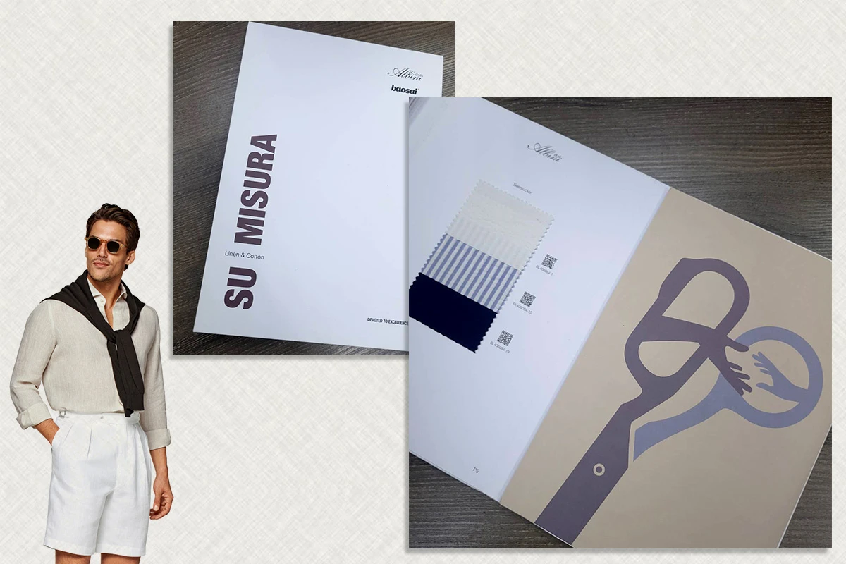 ALBINI面料卡及製作出的襯衫穿搭