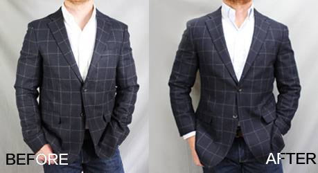 格紋西裝修改前後