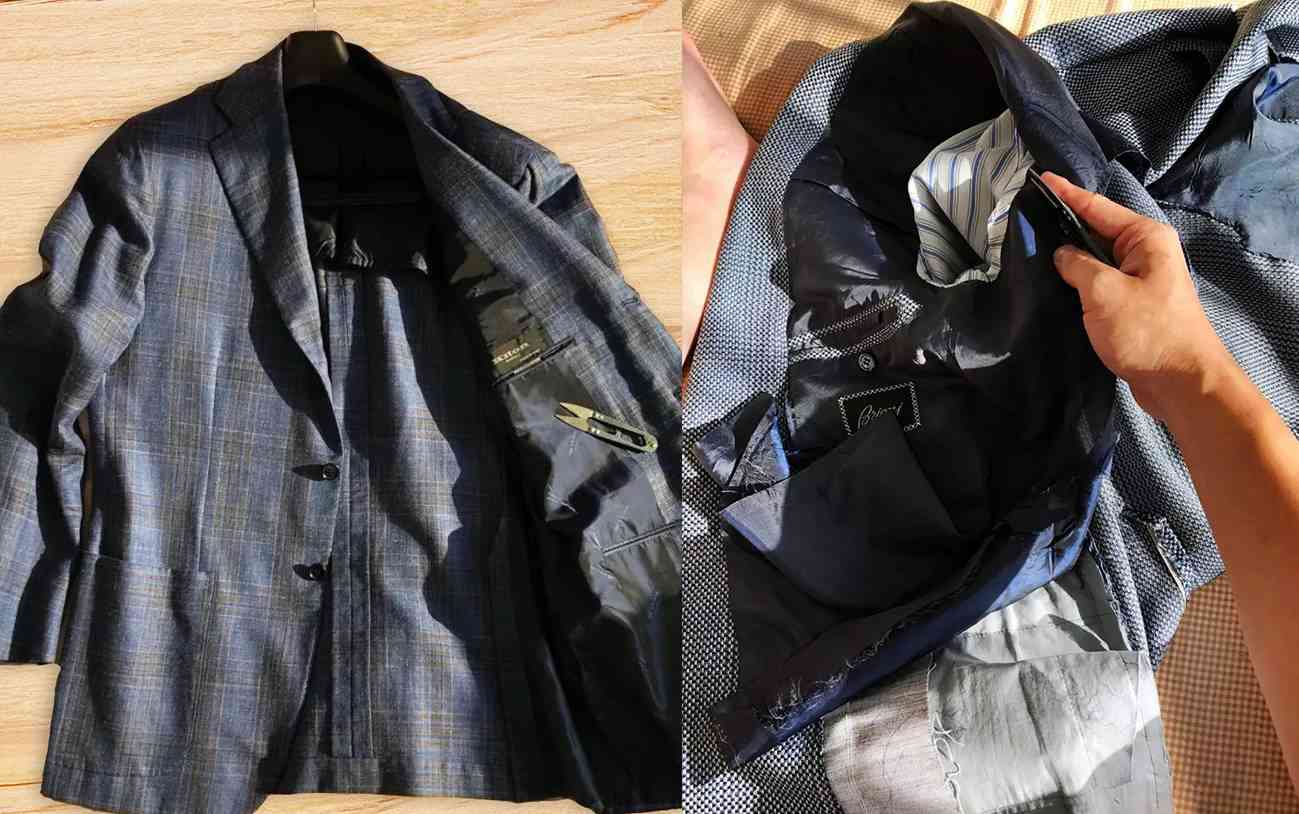 格紋西裝拆解過程