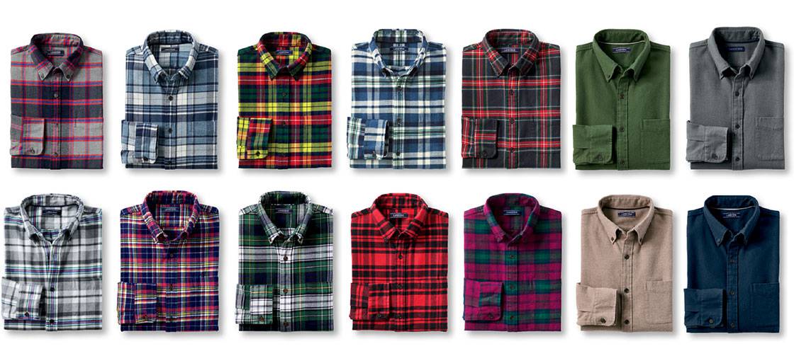 各式法蘭絨格紋襯衫及素面襯衫