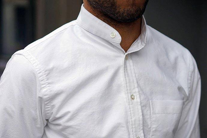 白色立領襯衫