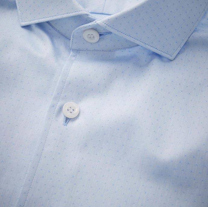 藍色圓點襯衫無門襟