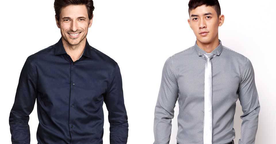 著深色及灰色條紋襯衫男士