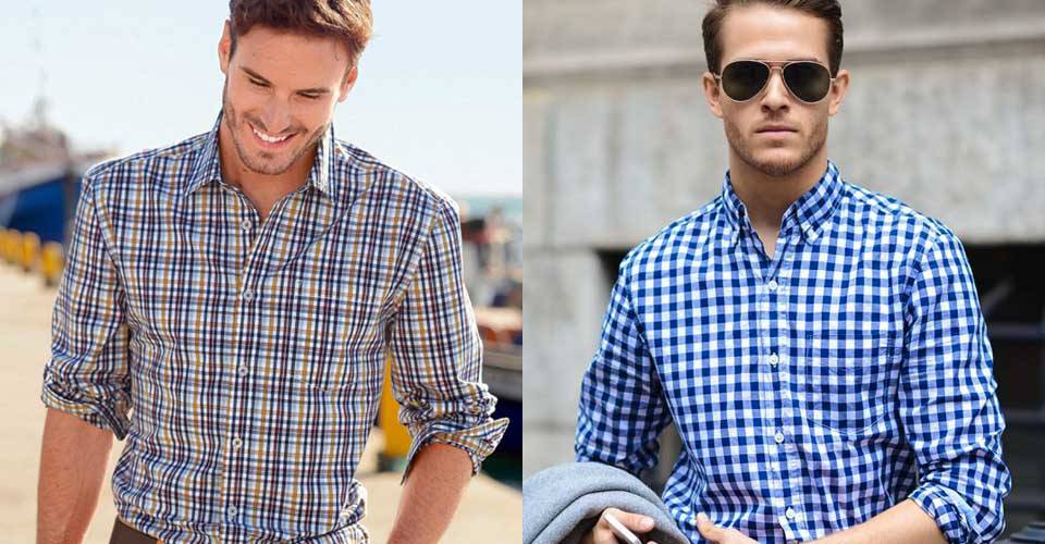 著色彩豐富格紋襯衫男士