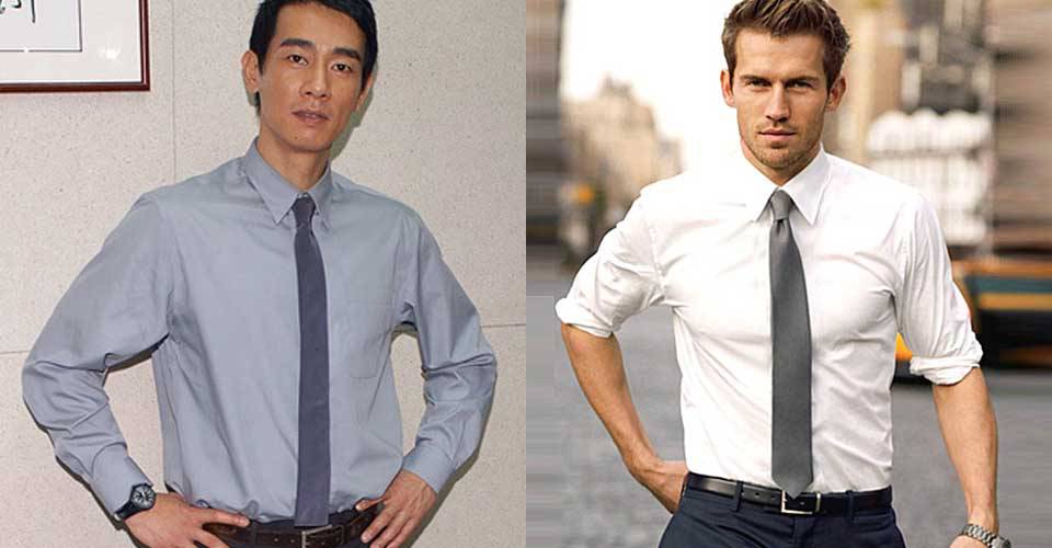 襯衫搭配灰色領帶男士