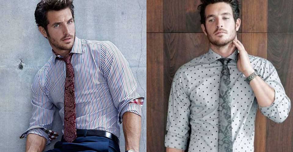 花紋領帶搭配花紋襯衫男士