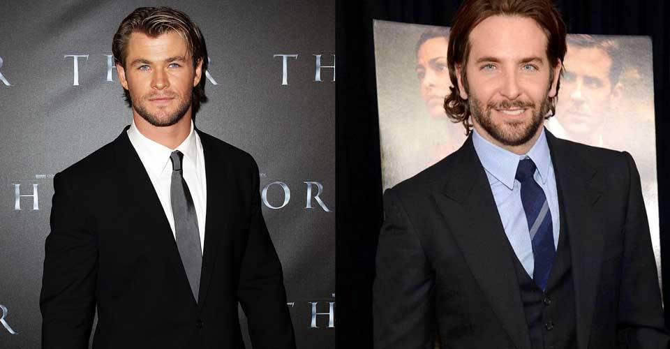 黑西裝搭配白襯衫灰領帶男士