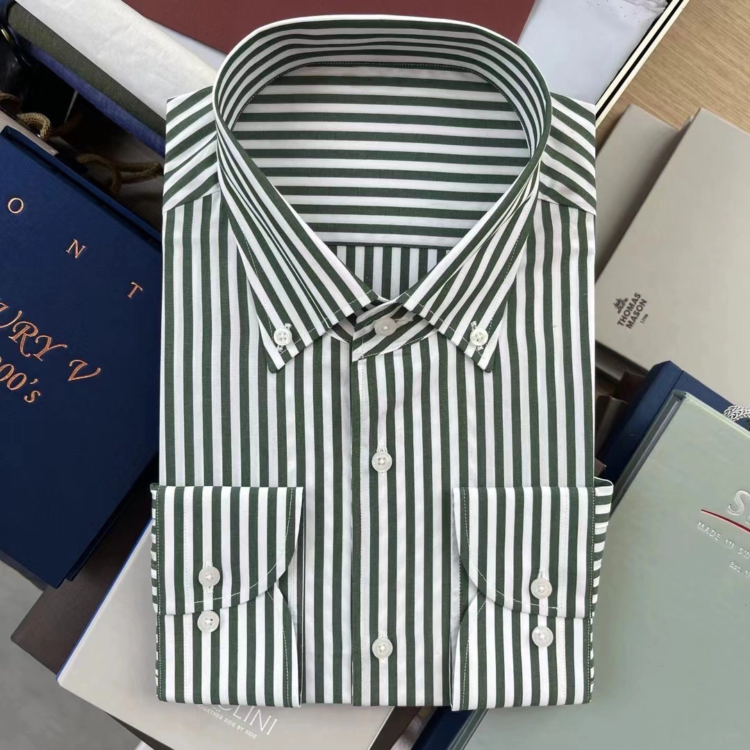 白色格紋純棉襯衫