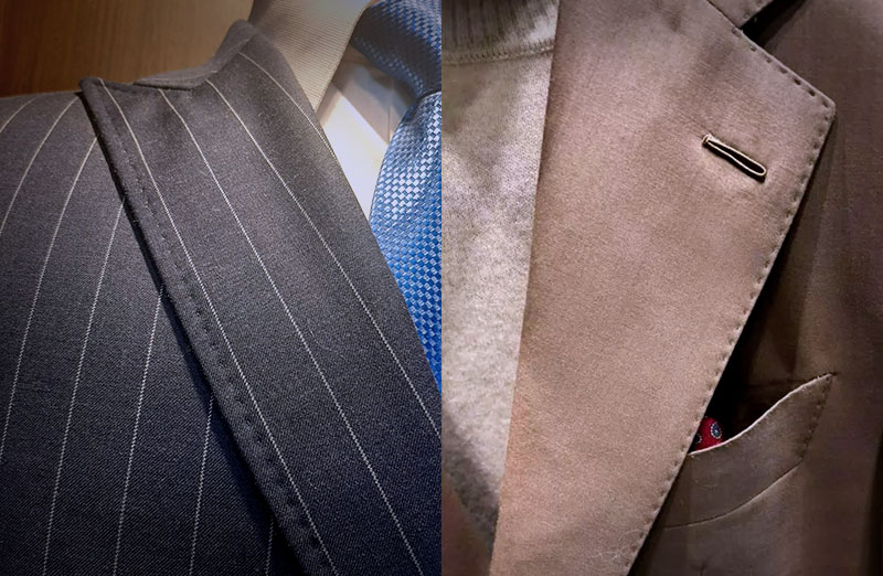 訂做西服的細節手工縫珠邊