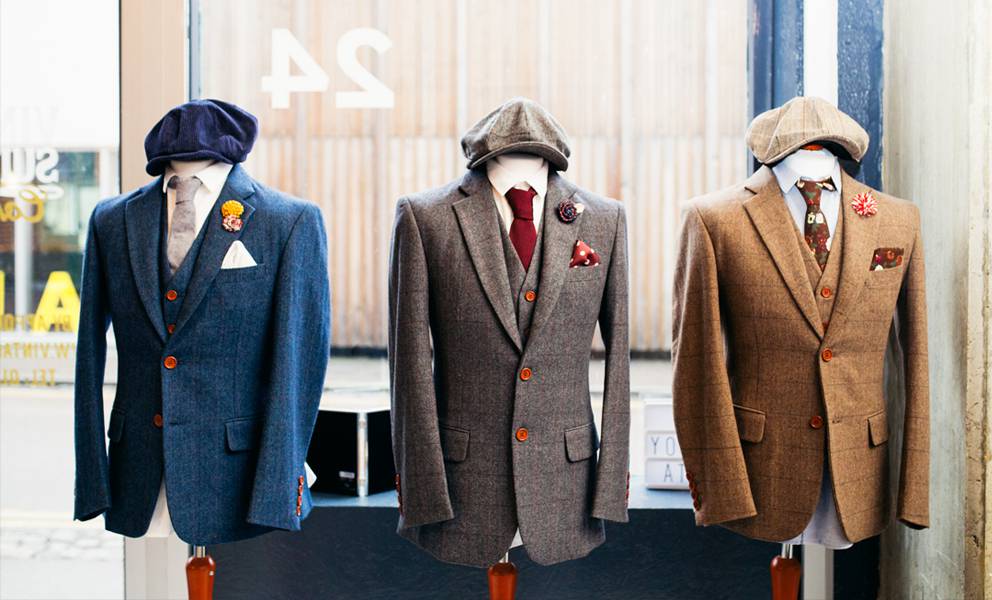 藍色、咖啡色、駝色粗毛呢西裝外套