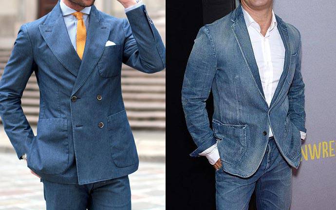 單寧Denim淺色西裝外套