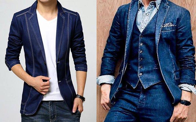 單寧Denim深色西裝外套