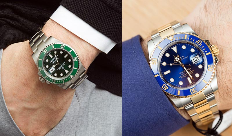 綠色及寶藍色錶面Rolex腕錶