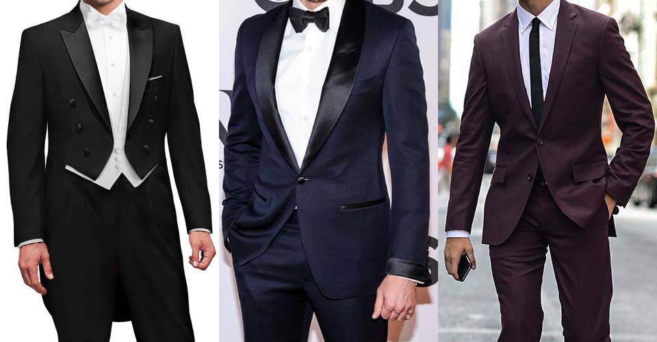 燕尾服、深藍色及暗紅色男士禮服