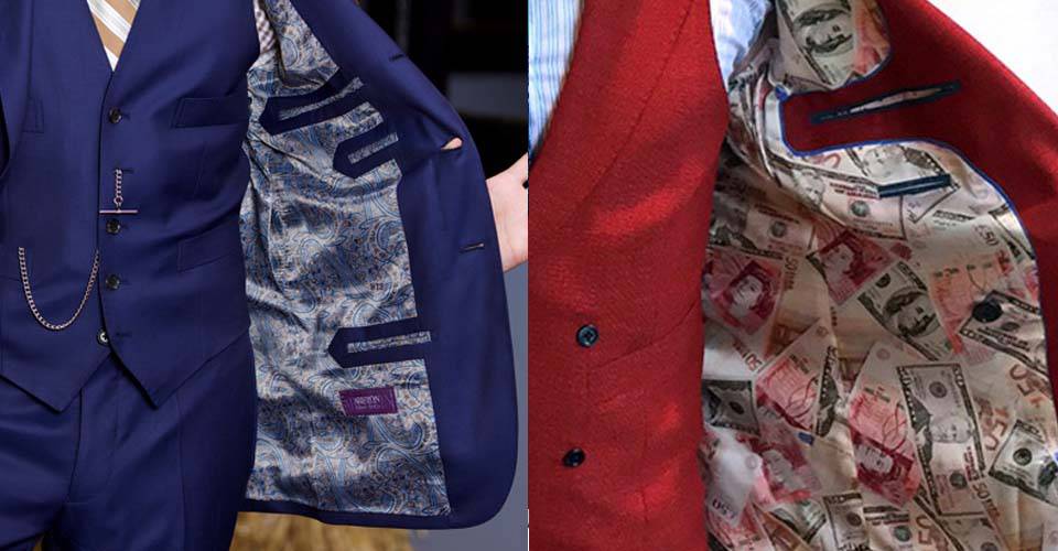 西裝內裡布展示