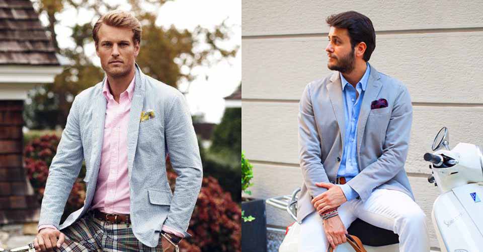 休閒淺色系西裝外套穿搭