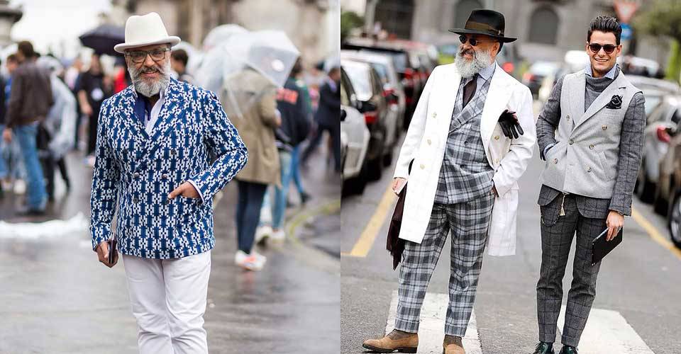 穿著花俏的西裝的大叔與型男