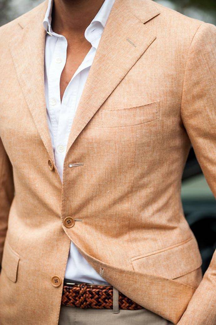 橘色休閒西裝外套