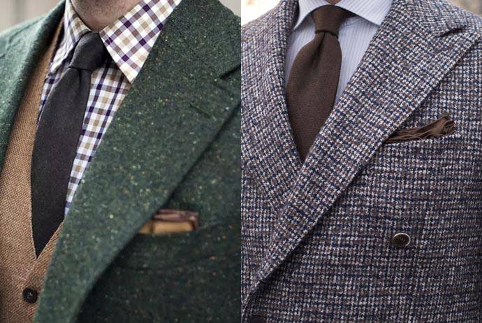 粗花呢灰色及細格紋西裝外套