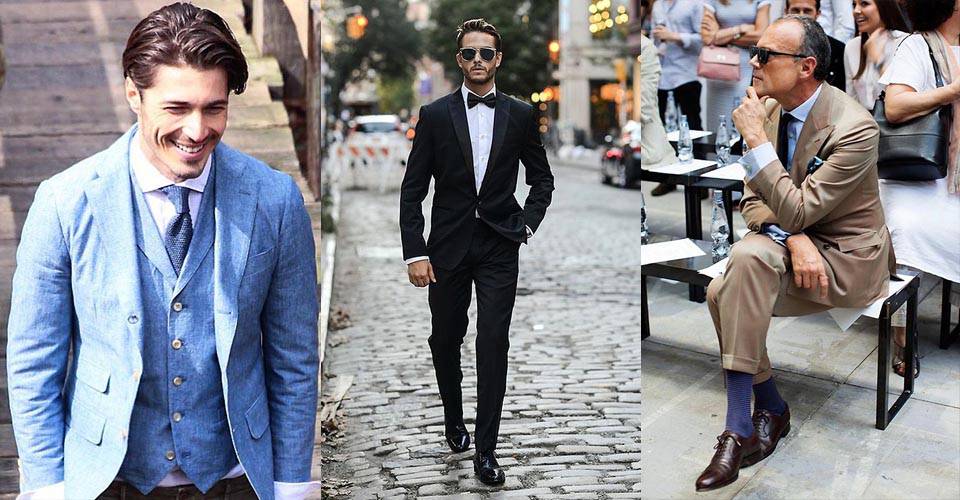 藍色紳士西裝、黑色紳士西裝、駝色紳士西裝