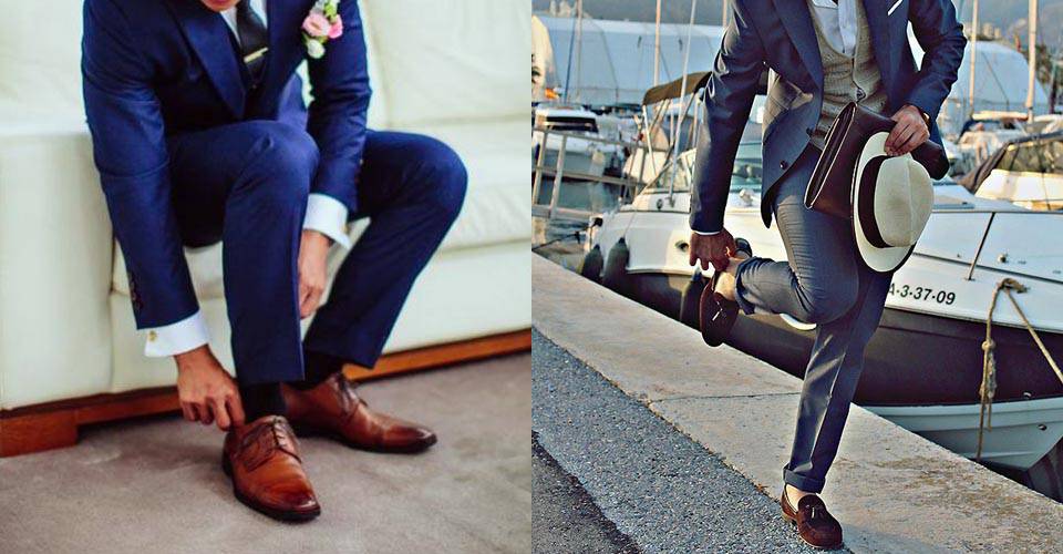 寶藍色紳士西裝，灰色紳士西裝