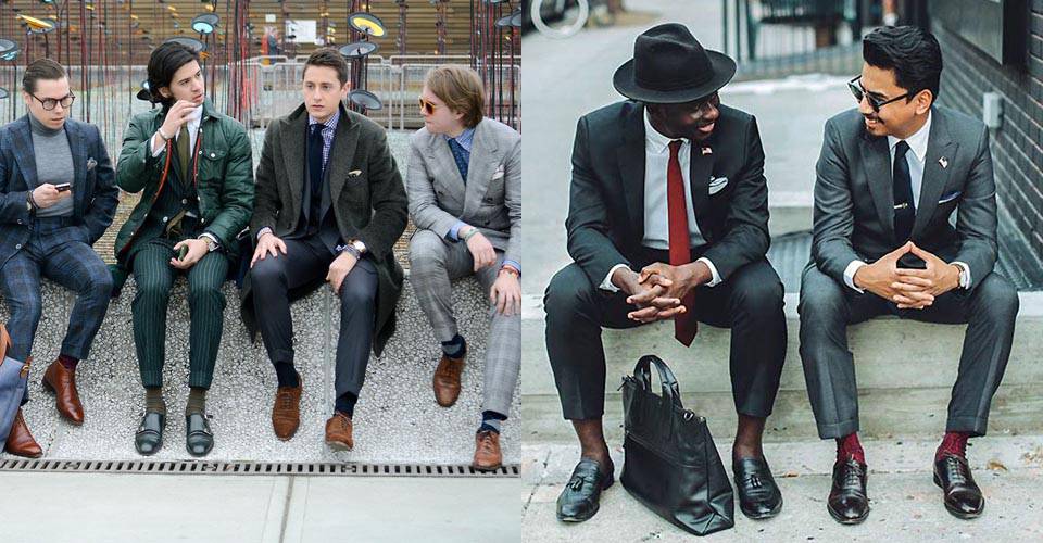 著紳士西裝的年輕男士們