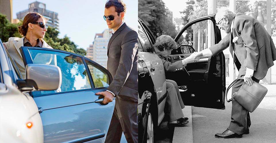 紳士為女士開車門