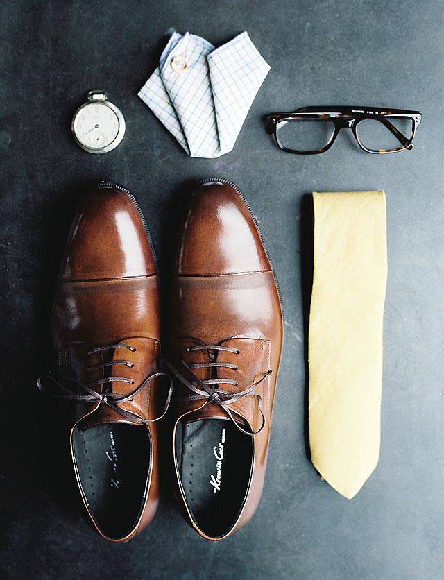 紳士配件-紳士皮鞋、眼鏡、領帶、懷錶、口袋巾