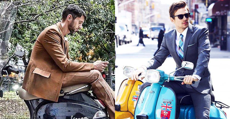 西裝紳士們與摩托車