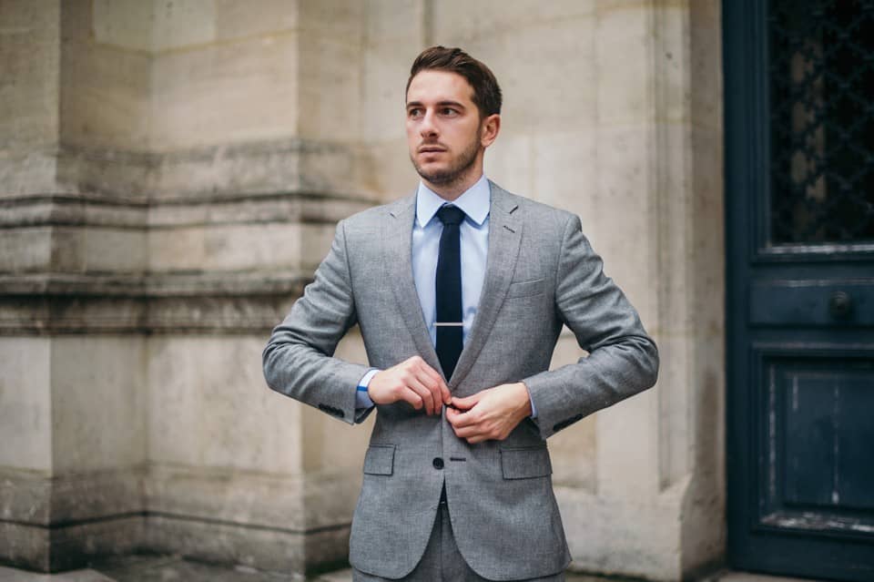 灰色上班西裝穿搭