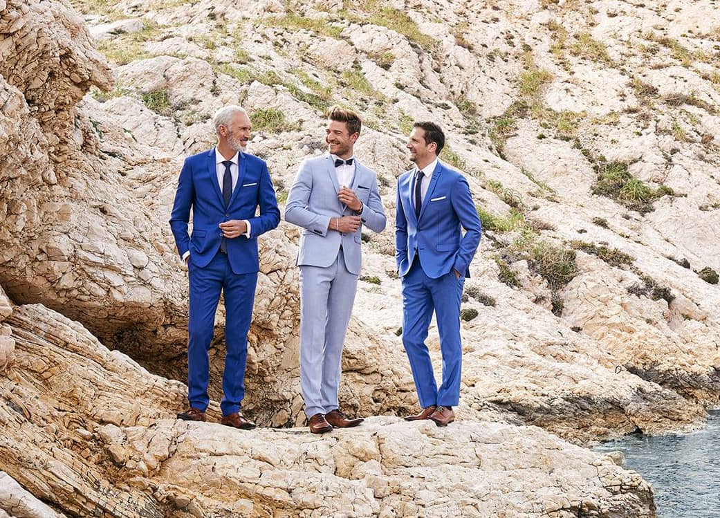 夏日藍色西裝穿搭