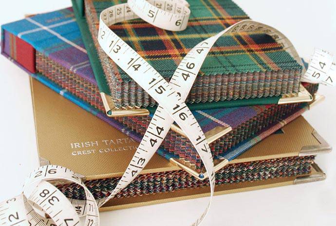 格紋面料本和量尺