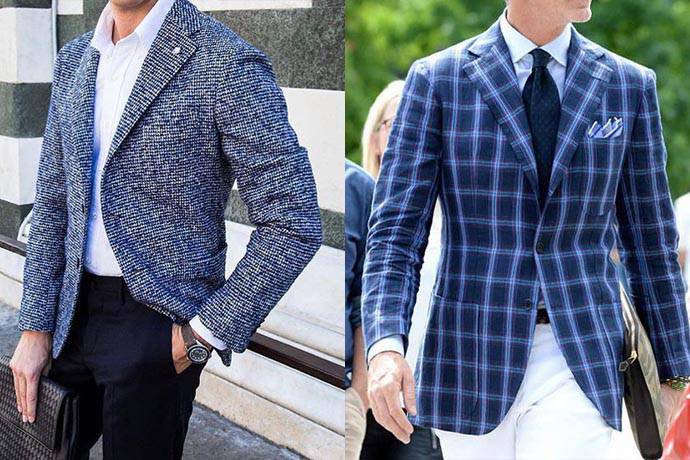 灰色及格紋西裝外套混搭風