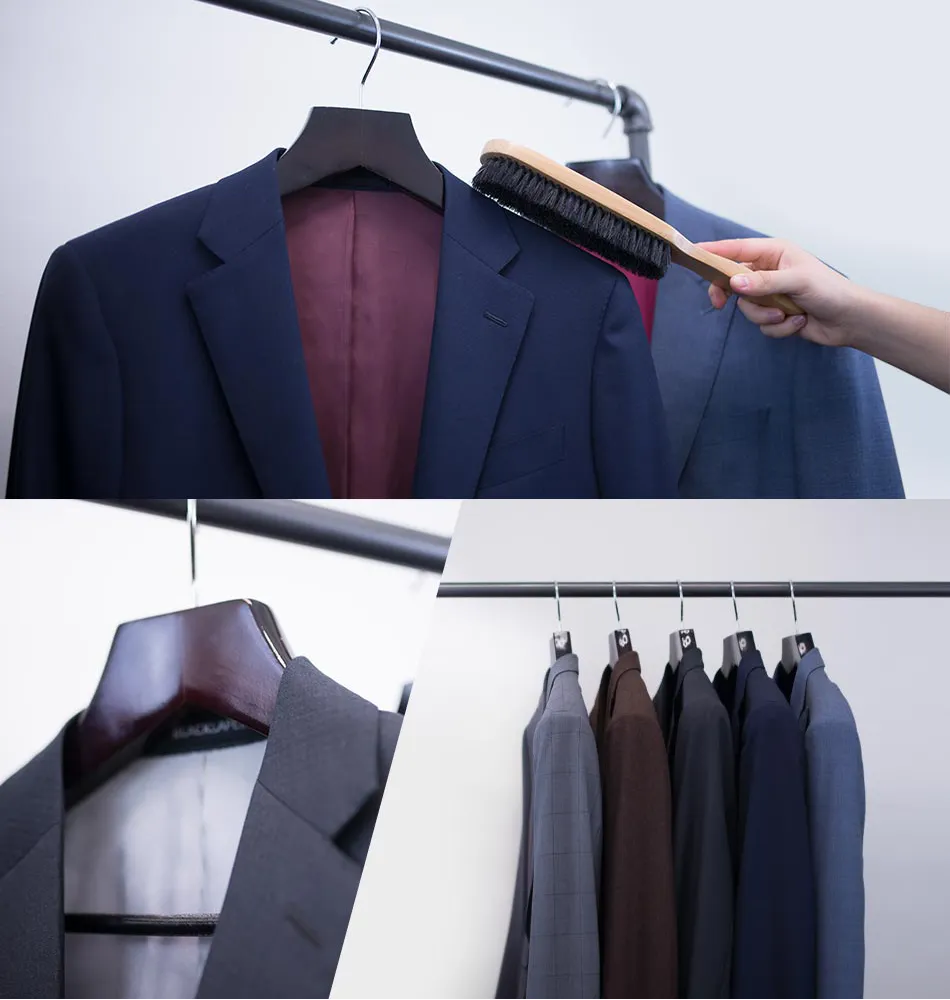 西服清潔並吊掛在通風處