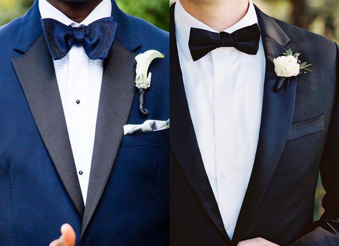 阿曼尼領藍色及黑色男士禮服