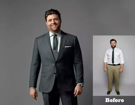 大尺黑色西裝套裝