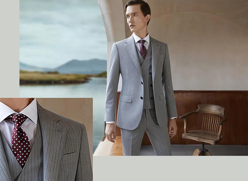 淺灰色條紋西裝