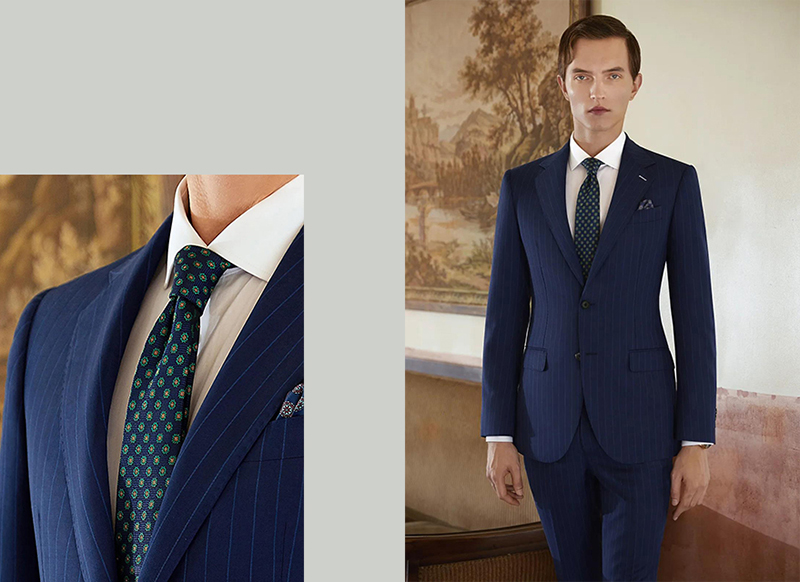 深藍色條紋西裝套裝