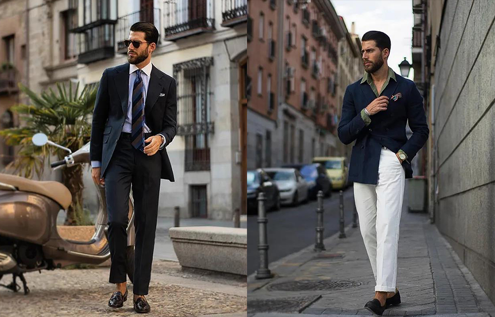 夏日藍色西裝穿搭