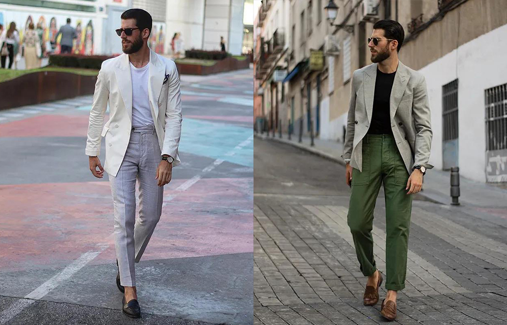 夏日白色西裝穿搭