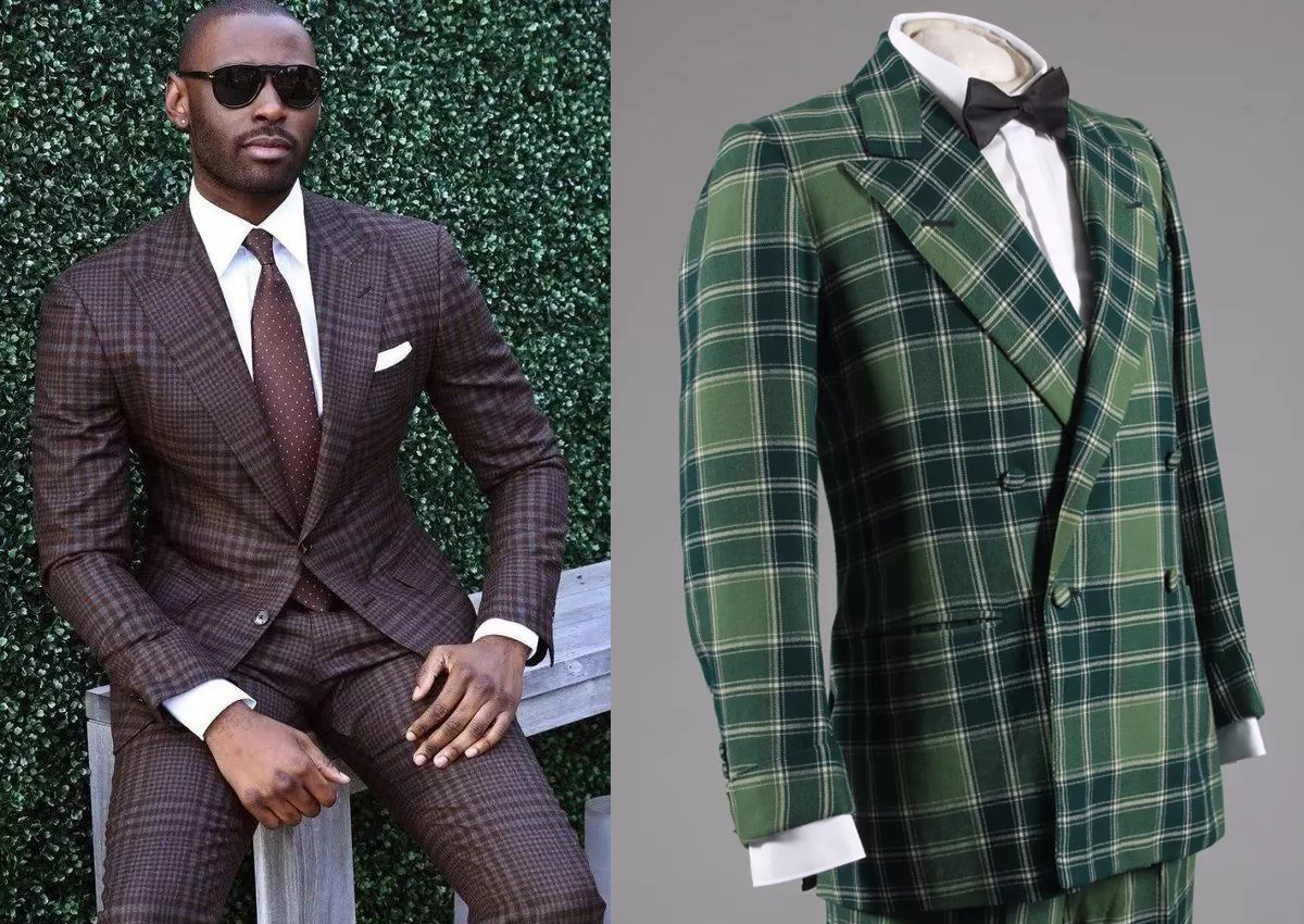 棕色格紋與綠色格紋西裝