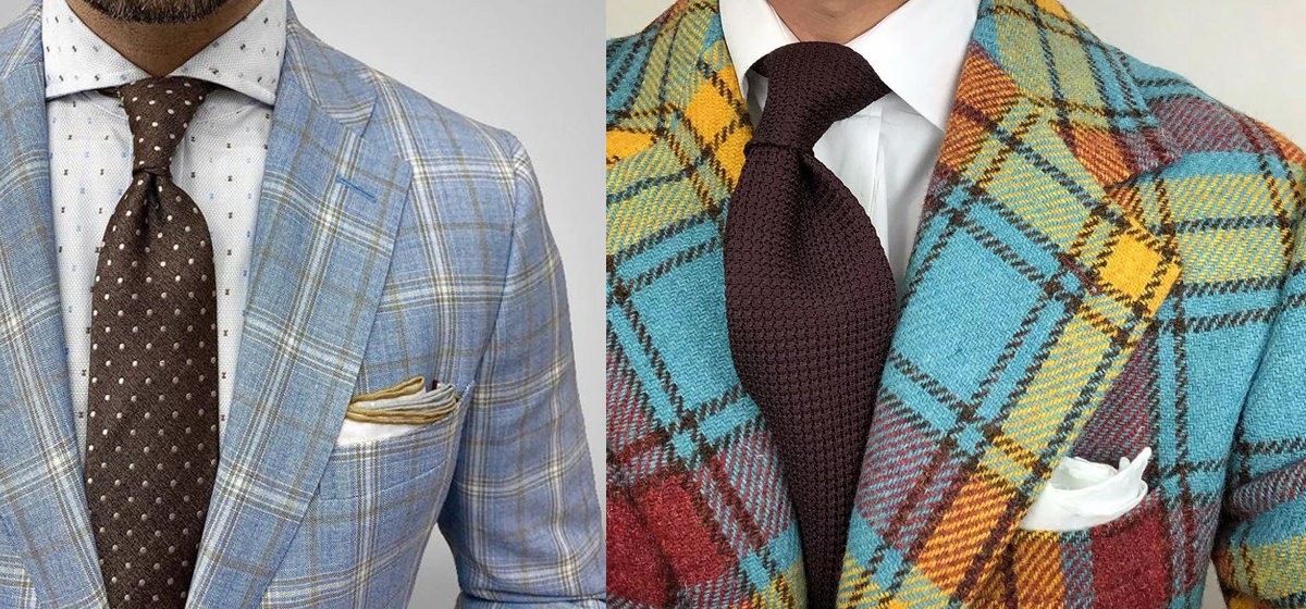 淺藍色格紋與顏色鮮艷格紋西裝