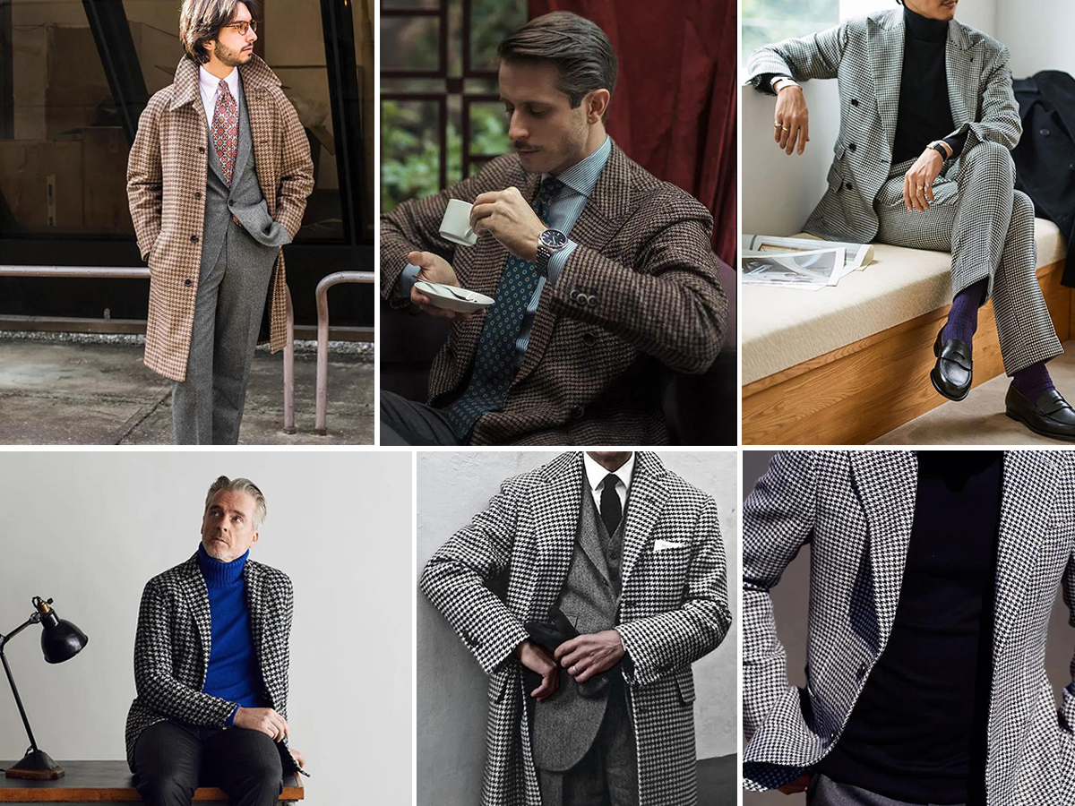 各式淺棕色及黑白千鳥格紋西裝