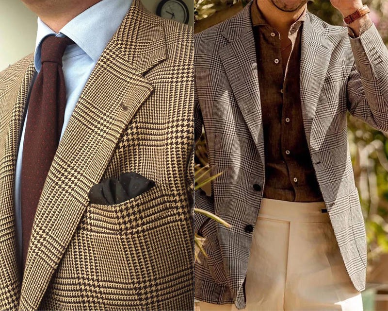 淺棕色威爾斯親王格紋西裝外套