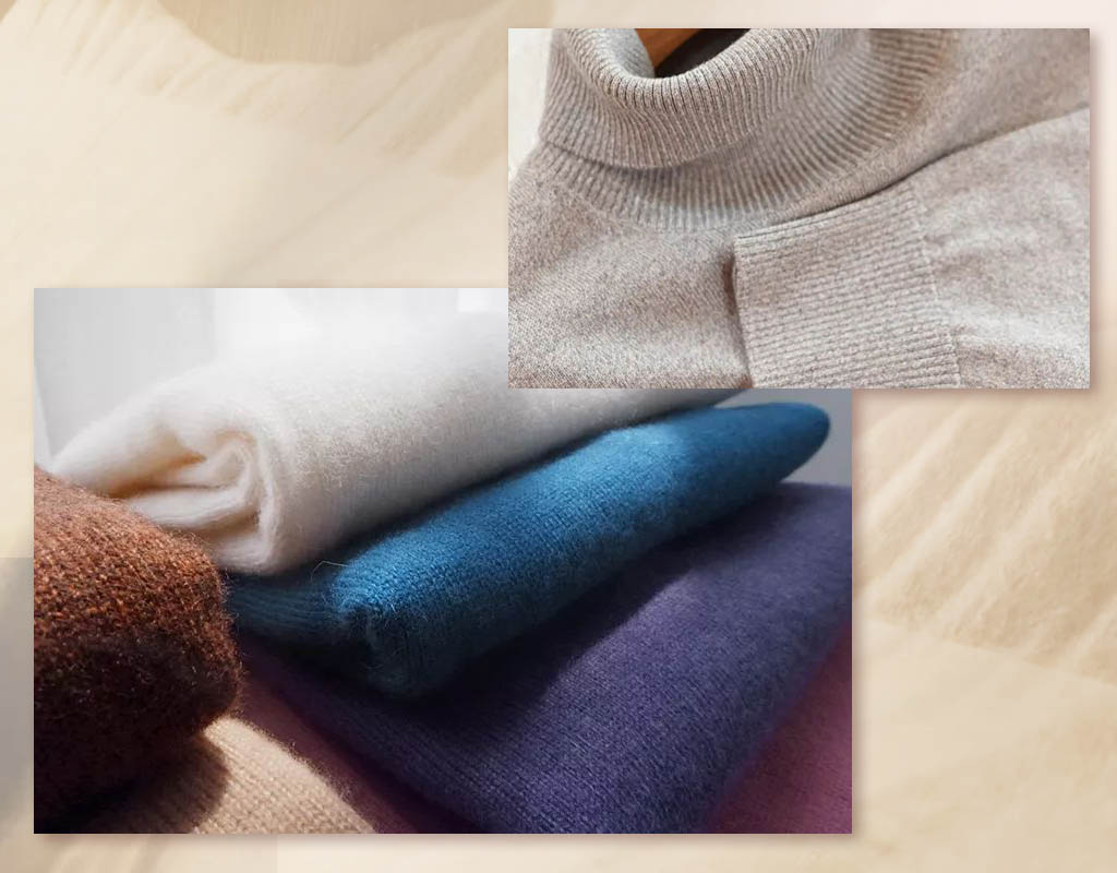 眾多色彩的羊絨衫