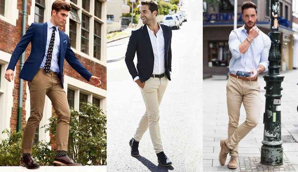 西裝外套、襯衫、黑色外套搭配卡其5