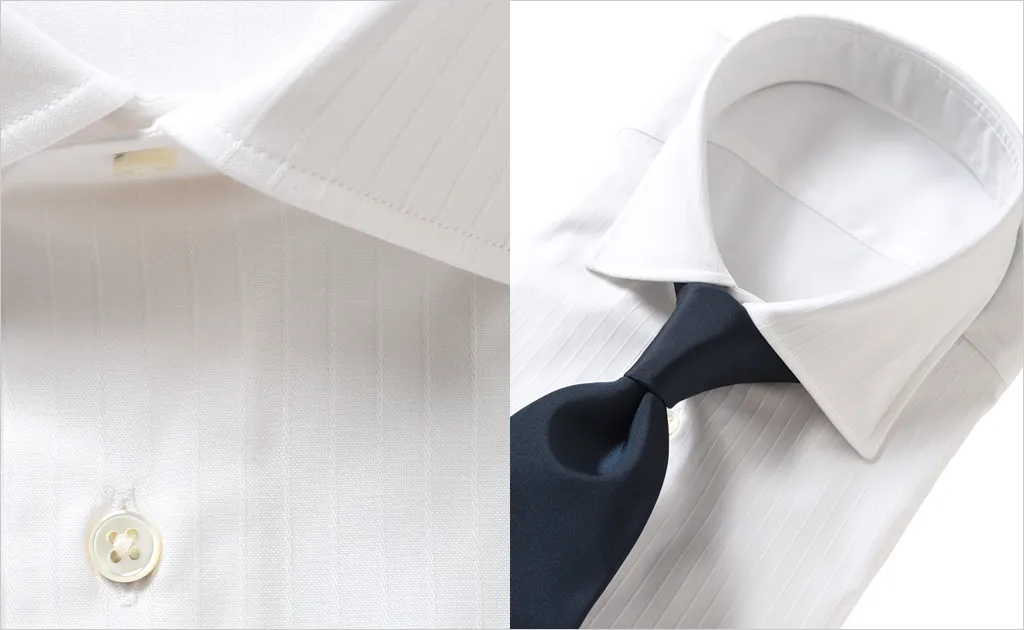 小緹花白襯衫面料-條紋